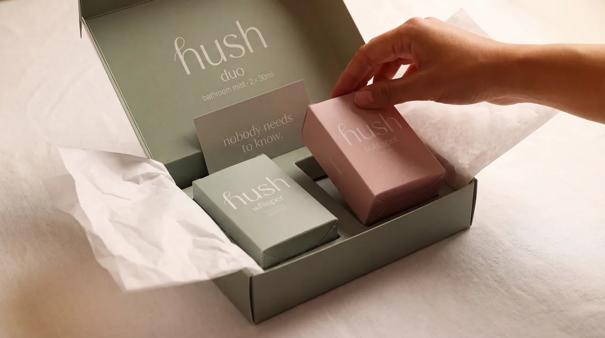 Hush Duo — open box with both scents